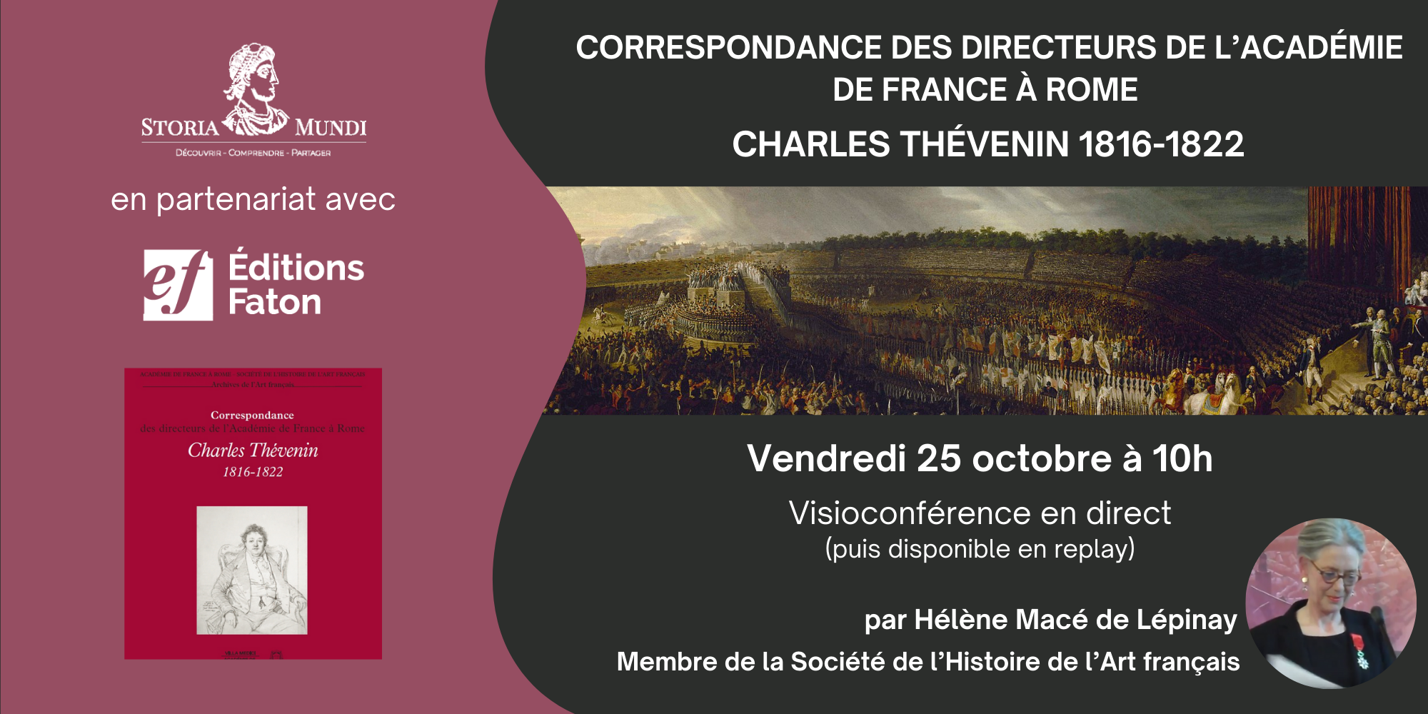 Image représentant la conférence  Correspondance des directeurs de l’Académie de France à Rome - Charles Thévenin 1816-1822